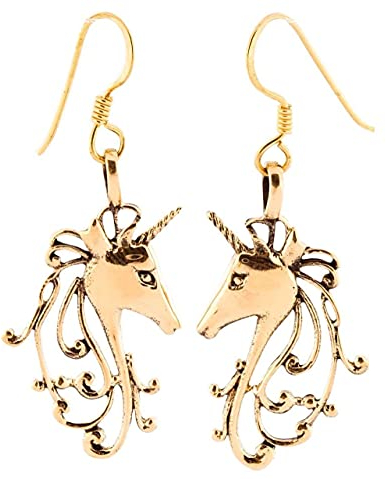 WINDALF Bohemia Ohrhänger NIMO 3.1 cm Einhorn-Schmuck Gipsy-Vintage-Ohrringe Hochwertige Bronze