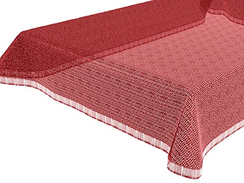 BEAUTEX Gartentischdecke wetterfest Weichschaum Rot Oval 140x180