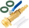 Winterize Blowout Adapter, 1/4 Zoll männlicher Schnellverbindungsstecker und 3/4 Zoll Außengewinde, mit Kugelhahn und Unterlegscheiben zum Ausblasen von Wasser zum Winterisieren von Sprinkler-Systemen