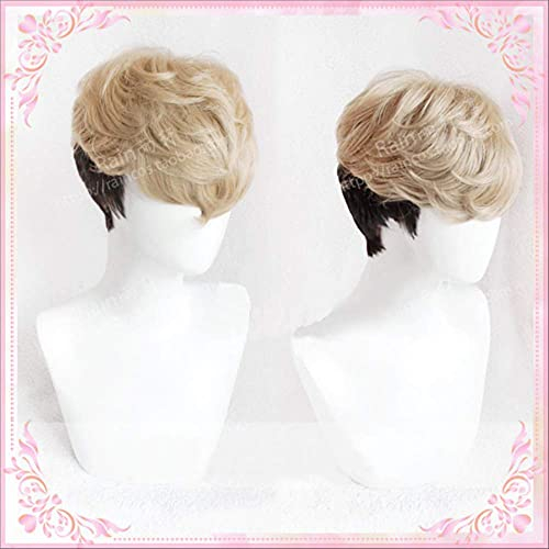 ESPADE Wig Anime Cosplay Killing Stalking SangWoo Short Linen Brown Black Ombre Heat Resistant Cosplay Wig