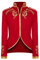 FYMNSI Herren Prinz Kost?m Blazer Gothic Steampunk Frack Mantel M?nner Smoking Festlich Anzug Mittelalter Viktorianischen Retro Jacke Uniform Karneval Fasching Halloween Party Cosplay Rot L