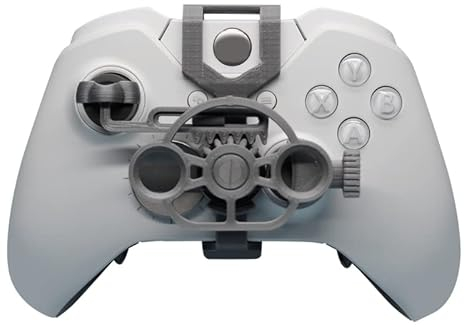 Für Xboxone/X/S/Elite Rennspiele Mini Lenkung 3D Druck Rad Hilfssteuerung Spiel Joystick Simulator Gamepad (Silber)