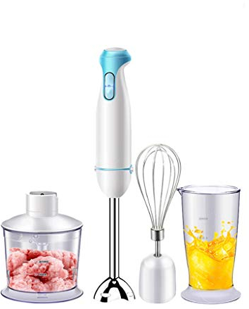 Samnuerly Immersion Hand Blender Handheld Energy Saving, Stick Blender with Whisk, Chopper Grinder Bowl, Mug Attachment, Emulsion Mixer for Smoothies