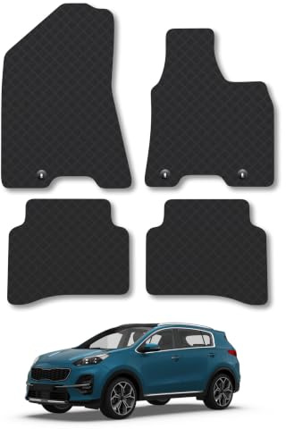 Fits Kia Sportage (2016-2022) 3mm Rubber Car Mats | Tailored Fit Durable Floor Mats Full Coverage Protection Waterproof Accessories Easy Clean Anti Slip Made in the UK