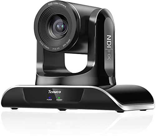 Tenveo NDI PTZ Kamera 1080P 60FPS Konferenzkamera mit 20x optischer Zoom USB/HDMI/SDI Live Streaming Kamera Funktioniert mit Zoom Skype Teams für Meetings