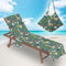 Chickwin Sommer Schonbezug für Gartenliege Frottee Liegenauflage mit Kapuze | Strandliegenauflage mit 2 Taschen Stuhl Strandtuch für Gartenliege Liegenauflage (75x210cm,Sukkulenten)