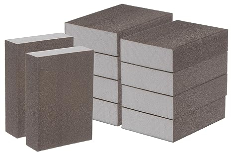 sourcing map 10pcs Superfine Sanding Sponge Blocks 800-1000 Grit Foam Sanding Block for Polishing Kitchen Metal Wood Drywall, 100x70x25mm