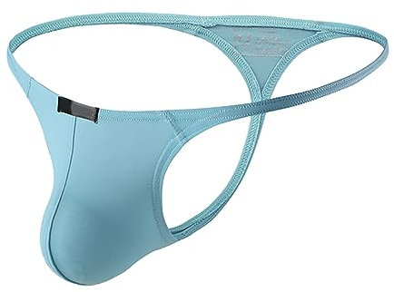 ARtray Lammfell Unterwäsche Herren Herren-Tangas, sexy Low-Rise-G-String-Slip, Bulge-Pouch-Unterwäsche Unterhosen Kaufen (Blue, L)