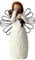 MODUDY Engel der Freundschaft,Engel des Gartens, Geformte Handbemalte Figur Engel Ornament Skulptur Geschenk, Geformte Handbemalte Figur(Holzschnitt-Engel)