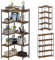 VEDECASA 5 Tiers Corner Bookshelf 5 Tiers Deformable Corner Bookcases Industrial Freestanding Bookshelf Storage Display Rack with Metal Frame for Living Room Home Bedroom Home Office Study Room