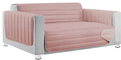 emmevi Copridivano Trapuntato Imbottito Double Face Salva Proteggi Divano Morbido Elegante 3 Posti Rosa
