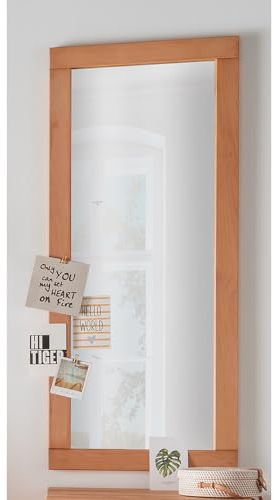 Lomadox Spiegel Massivholz Garderobenspiegel Flurspiegel Buche massiv horizontal oder vertikal montierbar 50x120x2 cm