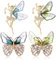 Brosche für Damen,RoadLoo 4 Stück Schmetterling Fee Brosche Schmetterling Brosche Emaille Schmetterlinge Broschen Legierung Schmetterling Stil Pin Kristall Brosche Schmuck für Party Hochzeit Jahrestag