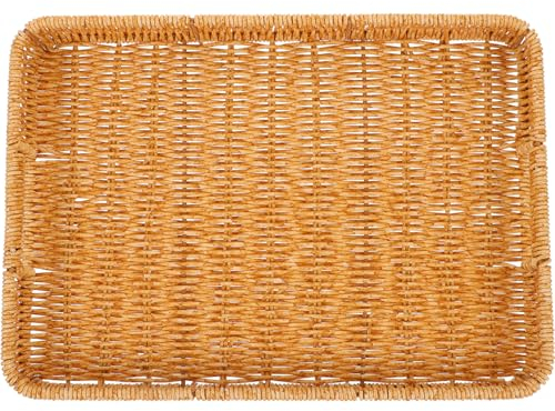 Ciieeo Cesta De Ratan Tejida Mano Asas Para Servir Alimentos Organizador Decorativo De Pan y Frutas
