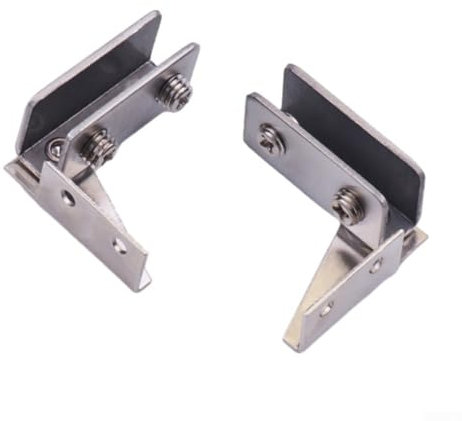 Cerniera per porta in vetro, per vetrine, vetrine, porte, con morsetto magnetico, in acciaio , per vetro spesso 5-8 mm (argento)