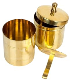 VKaapi Traditional Filter Coffee Maker, Brass, South Indian Drip Sytle Decoction Liquid Maker, Coffee Filter Vessel, Utensil, VKBCF01-0010