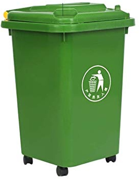 QINGANGS Poubelle de Centre Commercial, Poubelle à roulettes Facile à déplacer, Poubelle extérieure épaisse, Poubelle Domestique, poubelles intérieures/extérieures, Vert, 50 L