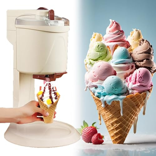 URJWAN Machine à CrèMe GlacéE Molle, Machine à CrèMe GlacéE, Maison Bricolage Cuisine Automatique Mini Machine à CrèMe GlacéE Molle Aux Fruits, SorbetièRes Au Yaourt