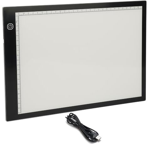 XUANYU Leuchttablett mit einstellbarer LED-Helligkeit, 5 mm, Zeichenbrett, Touch-Steuerung, Leuchtplatte zum Zeichnen, 5D-Diamantmalerei, Skizzieren, Animation (A4 mit Skala)