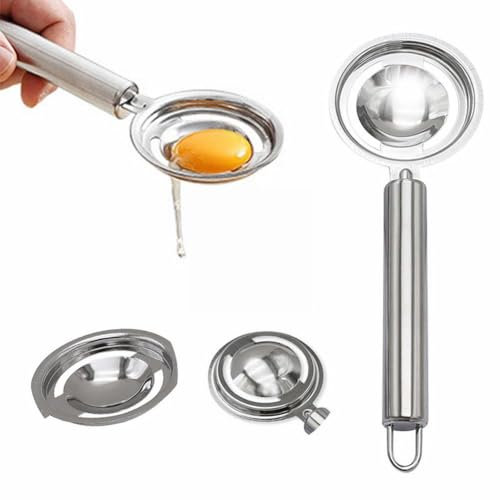 Trredrins Egg Separator,Stainless Steel Egg White Separator,Egg Yolk and White Filter,Eggs Yolk Filter Gadgets,Kitchen Gadget Tool,Kitchen Accessories,for Cooking and Baking