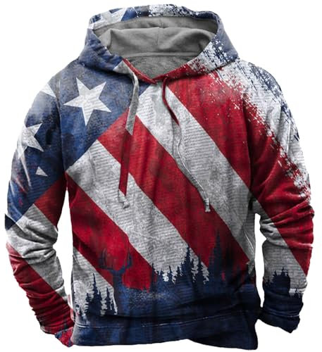 Herren-Kapuzenpullover mit Taschen, langärmelig, 3D-Grafikdruck, Pullover, Kordelzug, Patchwork-Top, Arbeits-Hoodies, Freizeitkleidung, Hippie-Top, leicht, Outdoor-Sportmantel, J, L