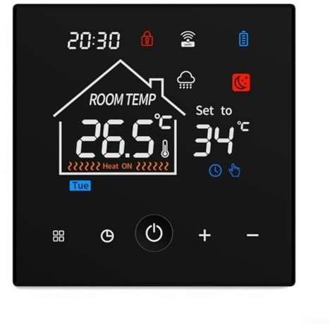 Feegow Termostato WiFi programable, termostato inteligente de calefacción controlador de temperatura ambiente para caldera de gas - Gestión de calefacción digital