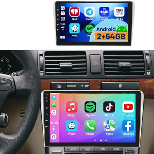 Fuluku 2+64G Android 13 Autoradio für Toyota Avensis 2002-2008 mit Drahtlosem Carplay Android Auto, 9 Zoll Bildschirm Autoradio mit Bluetooth/WiFi/GPS/Rückfahrkamera/FM/RDS/SWC/28 Sets von Themen