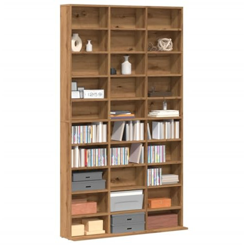 Myheimly CD-Regal DVD Bluray Medienregal Medienschrank Aufbewahrung Standregal Regalwand Bücherregal Artisan-Eiche 102x23x177,5 cm Holzwerkstoff