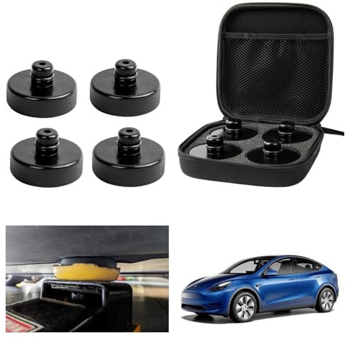 [4 Stück] GAFAT Wagenheber Gummiauflage für Tesla Model Y Juniper Model 3 Highland S X, Gummi Jack Pad Wagen Heber Point Pad Stabilisator-Adapter, Mit Aufbewahrungsbox, Tesla Wagenheber Kfz (Schwarz)