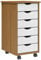 vidaXL Rollschrank mit Schubladen Moss Honigbraun Massivholz Kiefer, Kommode, Schubladenschrank, Schreibtischschrank, Aktenschrank, Büroschrank