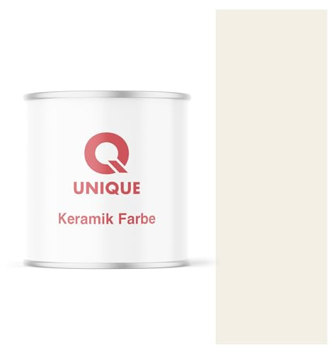 Q UNIQUE Keramikfarbe 2L - Hochdeckende Wand- und Deckenfarbe | Tiefmatte Innenfarbe | Langlebige Qualität | Weiß-Beige | Scheuerfest | Abwaschbar | Ideal für Küche, Bad, Wohnzimmer und Flur | 2 Liter