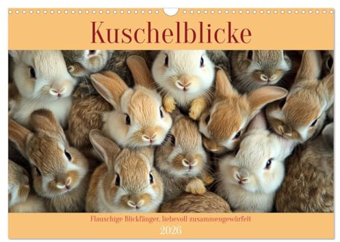 Kuschelblicke (Wandkalender 2026 DIN A3 quer), CALVENDO Monatskalender: So viel Flausch auf einem Haufen war selten so süß (CALVENDO Tiere)