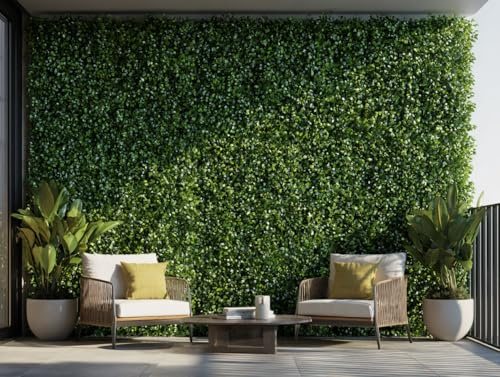 XBrand 12 Pack 20 Artificial Boxwood Hedge Mats, Faux Greenery Privacy Wall Panels for Indoor Outdoor Wall Décor