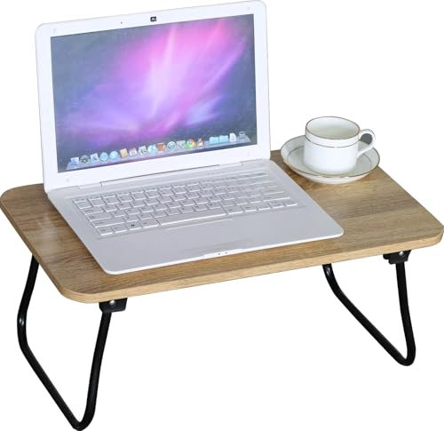 Table de lit pliable pour ordinateur portable - Plateau pour petit déjeuner et travail - 52,5 x 30 x 21,5 cm
