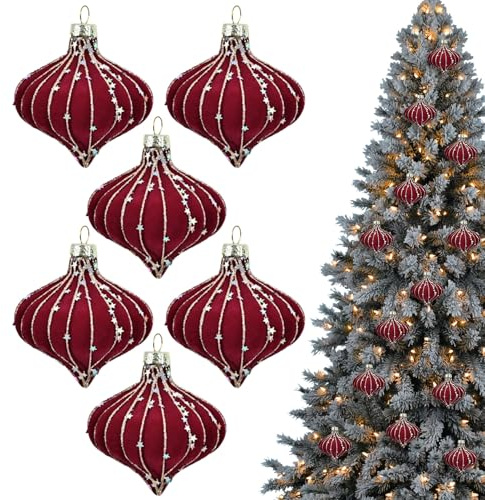 6 Stück Weihnachtskugeln Samt Baumschmuck Christbaumkugeln Weihnachtsbaumschmuck Hängender Baumschmuck Dekorative Hängender Baumschmucke Für Weihnachten, Party, Hochzeitsfest