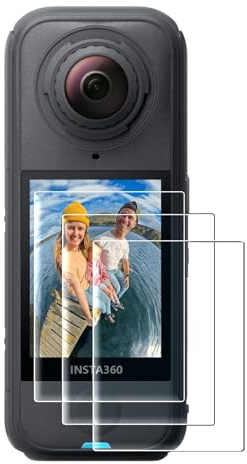 AMAZEAR Protector de pantalla para accesorios Insta360 X4 Air (Pack de 3) Protector de pantalla LCD de cristal templado, accesorios de cámara, cubierta protectora para Insta 360 X4 Air, Ultra HD