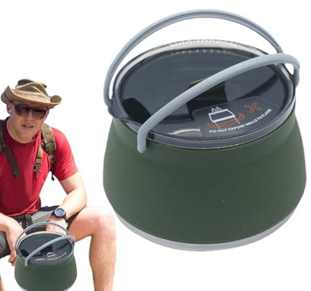 Pot à eau pliable, bouilloire de camping portable,Cafetière en silicone de camping - Bouilloire de Camping de randonnée Portable, Pot de bouilloire de voyage pliable pour le Camping en plein air, util