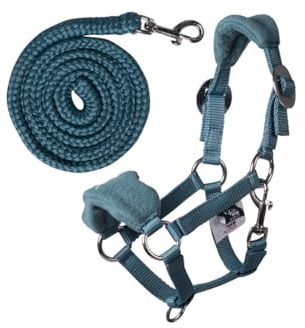 Holly & Claire HKM 15691 Hobby Horse Halfter mit Fleece | Realistisches Steckenpferd Zubehör für Kinder | Weich gepolstertes Spielzeugpferd-Halfter | Hochwertige Hobbyhorsing Ausrüstung (Türkis)
