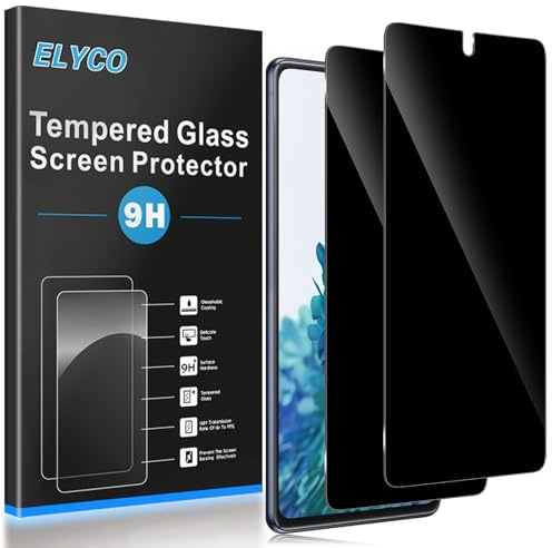 ELYCO Cristal Templado de Privacidad para Samsung Galaxy S20 FE, 2 Piezas 9H Dureza Antiespia Protector de Pantalla, Anti Espía Protector Pantalla, Anti-Rasguños, Sin Burbujas Vidrio Templado