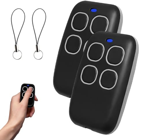 2 Pcs Garage Door Opener Remote with String,4 Buttons Universal Electric Gate Fob for Roller Shutters Car Electric Gates Garage Doors