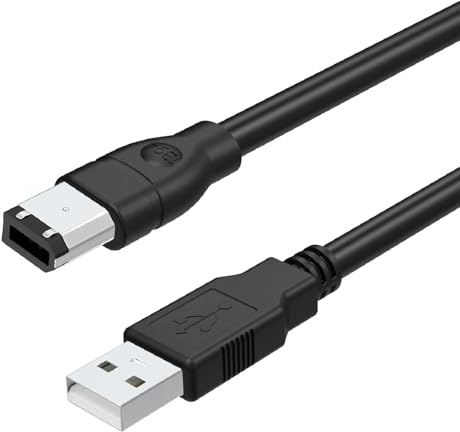 Asobilor FireWire 6-Pin auf USB 2.0 Kabel, IEEE 1394 1394a auf USB-A Adapterkabel für Drucker, Scanner und Festplatte, Passives Konverterkabel, nicht für Soundkarten und Audio-Interfaces.