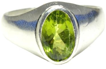 55Carat Ring für Herren, 2 Karat natürlicher Edelstein, grüner Peridot, 92,5 Sterlingsilber, mutig, Peridot,