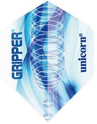 Unicorn Core Dart Flights | Gripper Spring Blue Design | Standard Plus Form | strapazierfähiges 75 Mikron Polyester PET