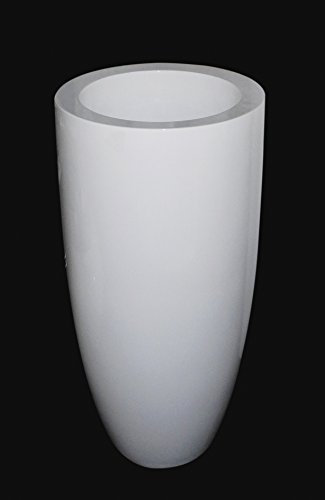 GILDE Vase/Pflanzgefäß Bianco aus Poly/Fiberglas · weiß glänzend lackierte Oberfläche Ø 47 · H 90 cm (s. Produktinformationsblatt) Breite 47,0 cm Höhe 90,0 cm 53036