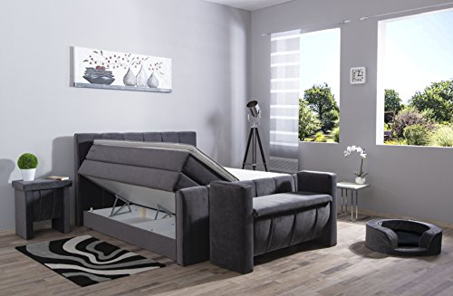 AUKONA Boxspringbett Theodor mit Bettkasten 180x200, Farbe wählen und ändern, 7 Zonen Taschenfederkern-Matratze, H2 H3 H4, Komfortschaum -Topper, Lieferung und Aufbau kostenlos