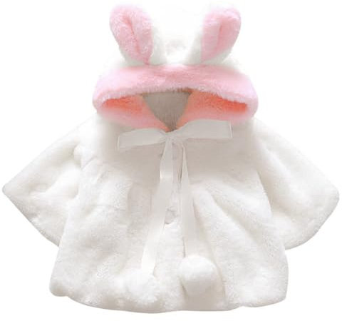 TMEOG Giacche Bambino Invernali, Giacca del Mantello del Cappotto di Inverno della Neonata Giubbotto Vestiti Caldi Spessi Felpa Maniche Lunghe (6-12 Mesi, Bianco)