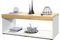 Vladon Couchtisch Pure, Made in Germany, Wohnzimmertisch in Kastenform, Weiß matt/Eiche Natur (104 x 40,5 x 58 cm)