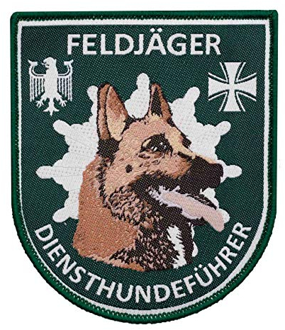 Café Viereck ® Bundeswehr Diensthundeführer Patch - Gewebt mit Klett – 9 cm x 7,7 cm