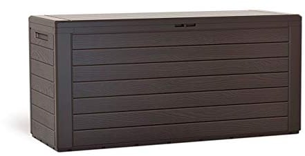 Gartenbaul 280 Liter Prosperplast Boardebox aus dunklem Ocker -Kunststoff 116 x 43,8 x 55 cm