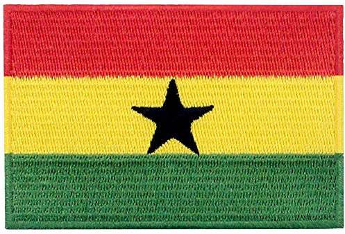 Ghana Flag Patch Embroidered Applique Ghanaian Iron On Sew On National Emblem